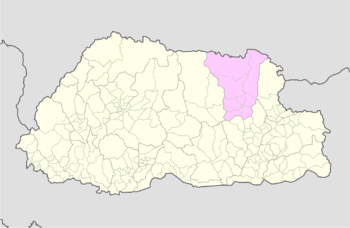 Localização de Lhuntse dzongkhag dentro do Butão