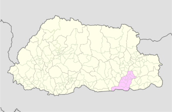 Localização do distrito de Pemagatshel dentro do Butão