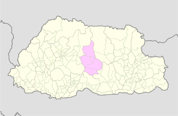 Localisation du district de Trongsa au Bhoutan