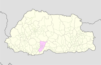 Localização do Distict de Tsirang no Butão