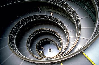 Spirálové (dvojité) schodiště ve Vatikánském muzeu  