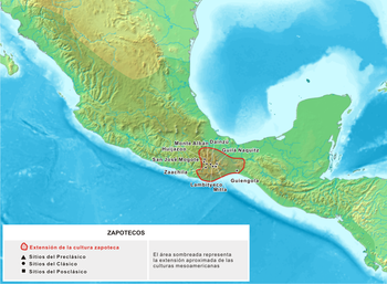 Omfanget af den zapotekiske civilisation  