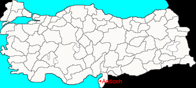 Locatie van Antiochië.