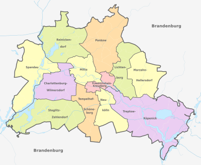 The twelve districts of Berlin