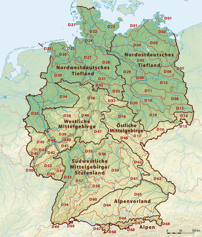 As principais regiões naturais da Alemanha