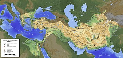 Mappa dell'impero di Alessandro Magno