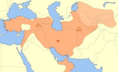 Os Seljuks em 1092, quando eles controlavam a maior área