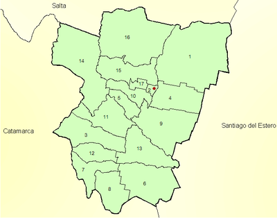 Departementen van de provincie Tucumán  