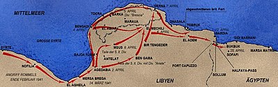 Advance of the Afrika Korps towards Egypt until 25 April 1941
