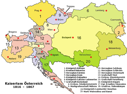 Austrian Empire, 1816 to 1867
