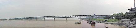 The "First Bridge" over the Yangtze River in Wuhan, built from 1955 to 1957