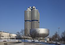 BMW headquarters with BMW four-cylinder and BMW Museum
