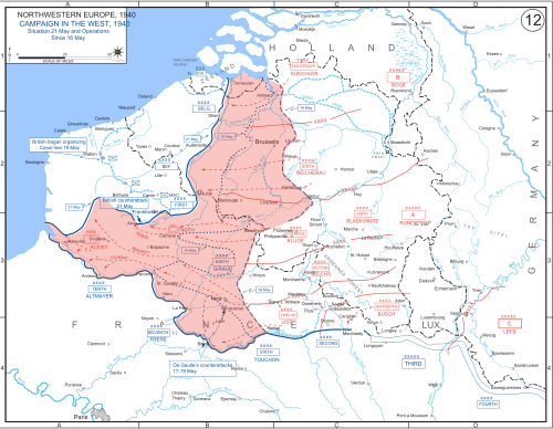 Den tyska framryckningen fram till den 21 maj 1940  