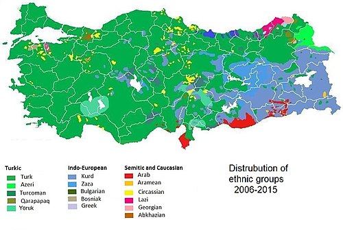 Törökország etnikai csoportjai.