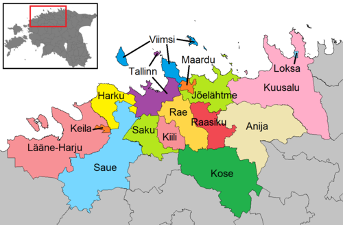 Gemeenten in de provincie Harju