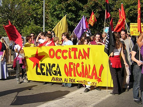 Demonstration for Occitan as school and official language. Carcassonne, 22 October 2005