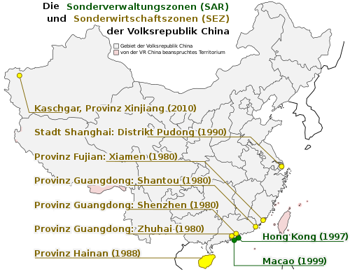 The Special Administrative Zones and Special Economic Zones of the People's Republic of China