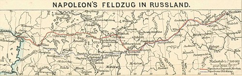 Marching routes for invasion and retreat, map from 1872