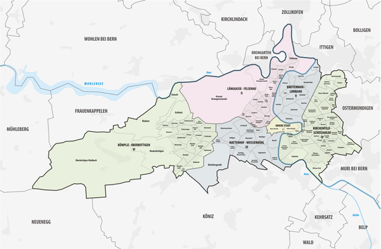 Common quarters of Bern and neighboring municipalities