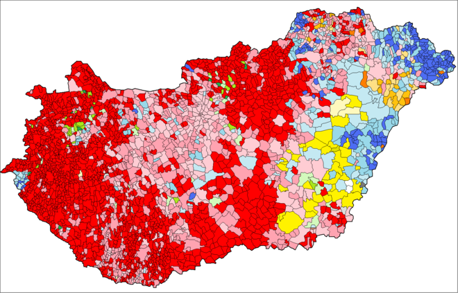 The regional distribution of denominations according to the 2001 census: Largest religious community Roman Catholic Church in Hungary Greek Catholic Lutheran Reformed Other religions Confes-sionless < 50 % 50–66,6 % > 66,6 %