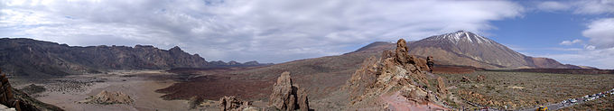 panoramisch uitzicht op Las Cañadas del Teide