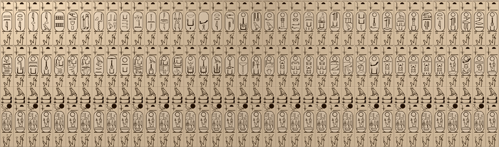 Tekening van de cartouches in de Koningslijst van Abydos.