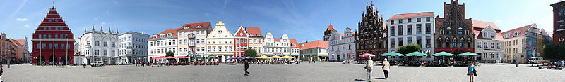 The historic market place of the Hanseatic and university town of Greifswald