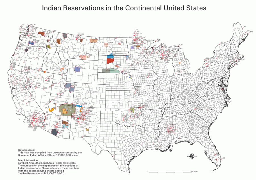 Reservations in the USA (without Alaska)