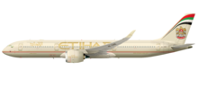 Airbus A350 XWB Etihad Airwaysin tyyliin  