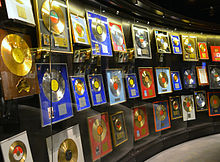 Record awards for the group's record sales at the ABBA Museum (Stockholm)