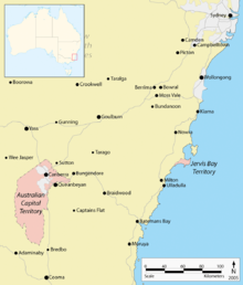 Location Canberra in Australia