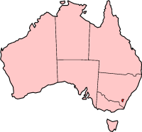 Canberra ligt in het zuidoosten van Australië...