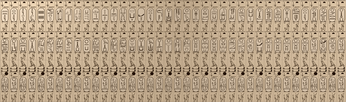 Desenul cartușelor din Lista regilor de la Abydos.  