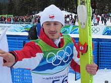 Adam Małysz vid de olympiska vinterspelen i Vancouver 2010.  