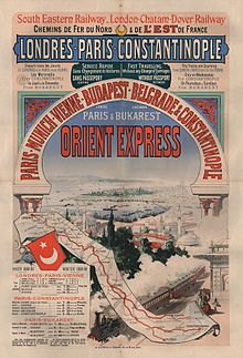 Historical advertising poster of the Orient-Express from 1888