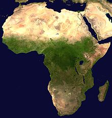 Satellite image mosaic of Africa
