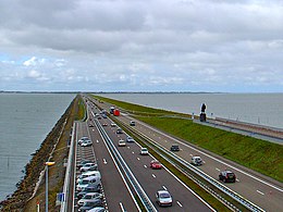 The final dike, built in 1932, separates the IJsselmeer from the North Sea.
