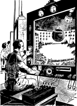 Buck Rogers controls a floating sphere by remote control (March 1929)