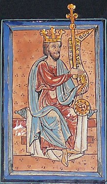Alfonso V in the Libro de las Estampas or Libro de los Testamentos de los reyes de León, c. 1200