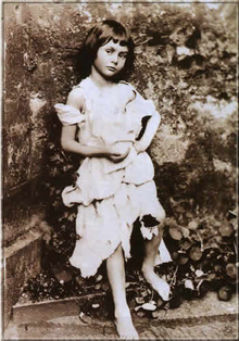 Alice Pleasance Liddell, model for the fictional Alice. Photo by Lewis Carroll from the late 1850s.