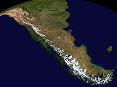 Kompozytowy obraz satelitarny południowych Andów