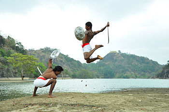Angampora (Sri Lankaanse krijgskunst) zwaardvechters