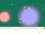 Animazione di stelle binarie che si eclissano