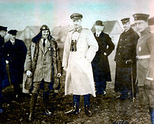 Grand Duke Friedrich Franz IV awards Fokker the Mecklenburg Cross of Merit at the airfield in Görries (1916)
