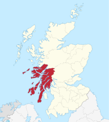 Location of Argyll in Scotland