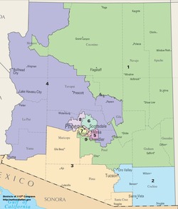 I distretti congressuali dell'Arizona dal 2013
