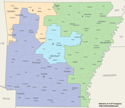 Kongresové obvody Arkansasu od roku 2013