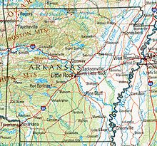Geographic map of Arkansas