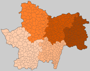 Arrondissements of Saône-et-Loire od roku 2017.