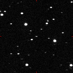 Flyby of Asteroid 2004 FH (ponto central sendo seguido pela seqüência). O outro objeto que pisca é um satélite artificial